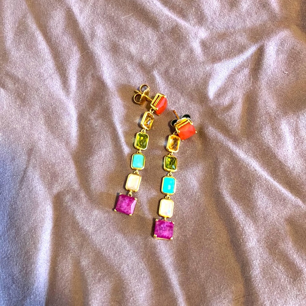 Ippolita rock candy 18k gold gemstone earrings.